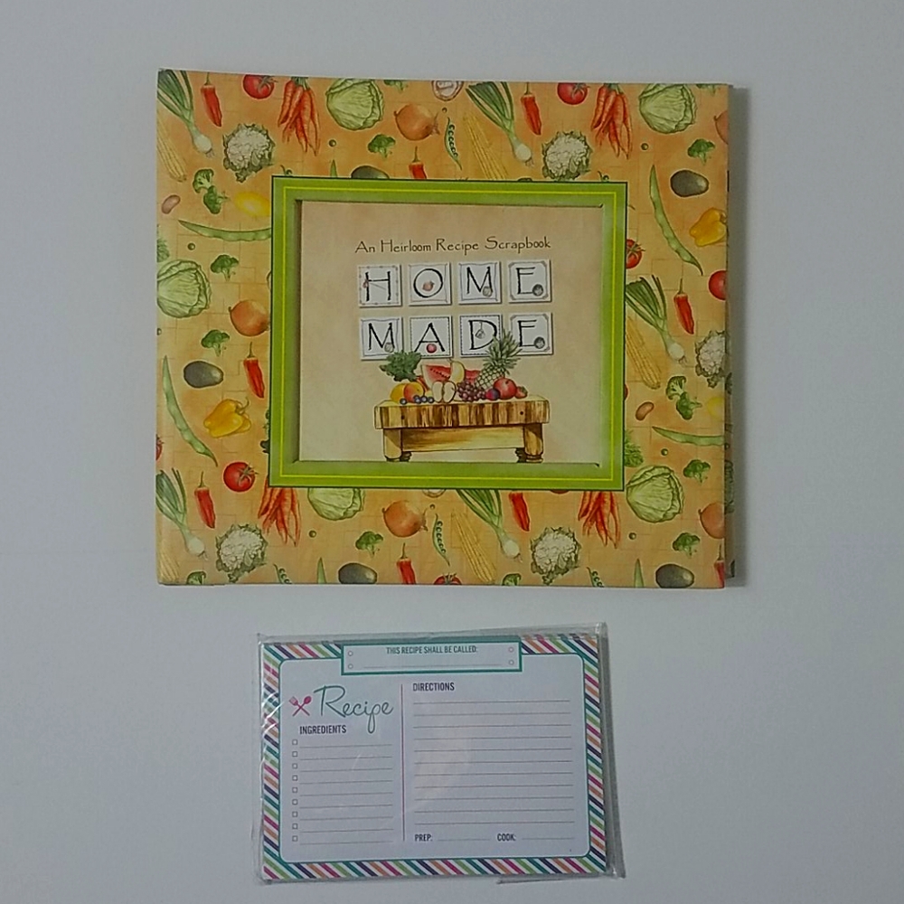 Recipe scrapbook keepsake recipe book and cards